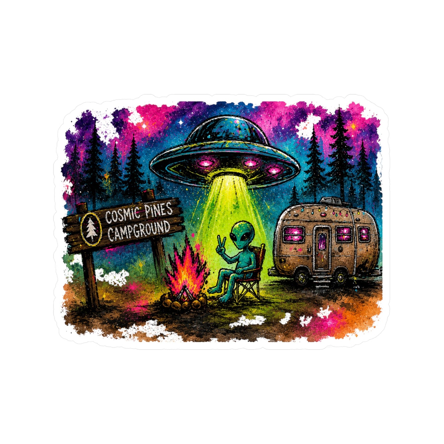 Cosmic Pines CG Sticker
