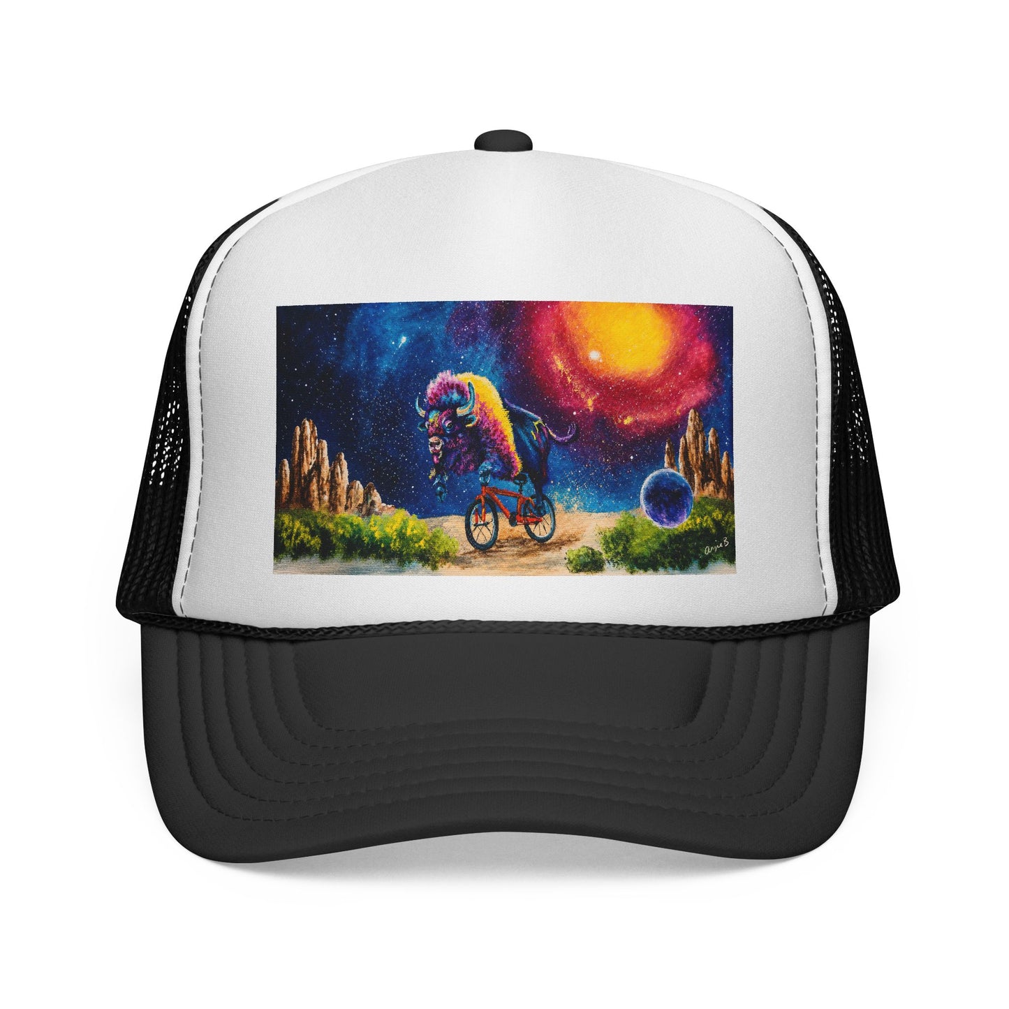 Bison on a Bicycle Trucker Hat
