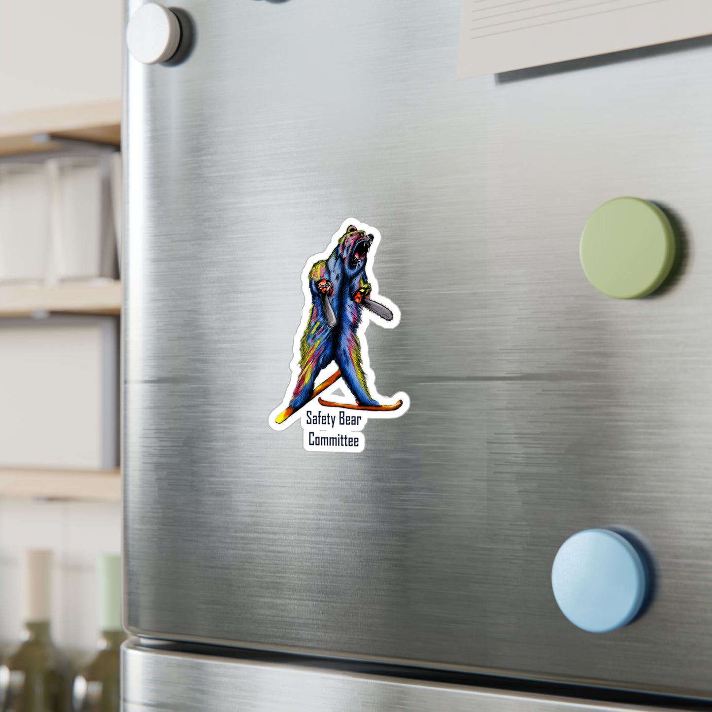Purple Chainsaw Bear Sticker