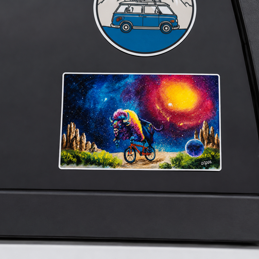Bison on a Bicycle Sticker